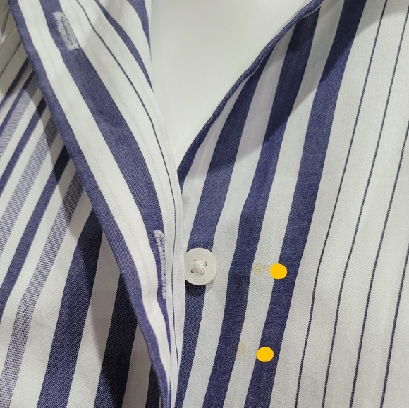 Striped Belted Midi Cotton Shirt Dress Womens Size XS - Picture 11 of 14